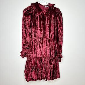 NWT Batsheva Crushed Velvet Peter Pan Collar Midi Dress